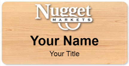 Custom name badges for Nugget Market