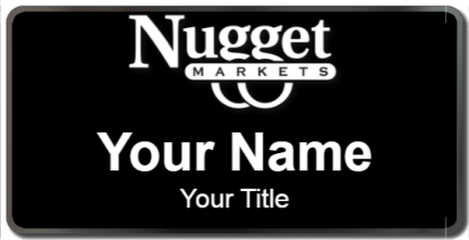 Custom name badges for Nugget Market