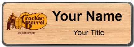 Custom name badges for Cracker Barrel