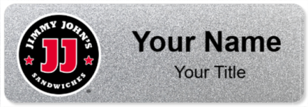 Custom name badges for Jimmy Johns