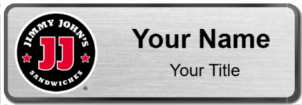 Custom name badges for Jimmy Johns