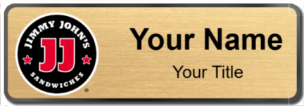 Custom name badges for Jimmy Johns