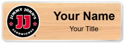 Custom name badges for Jimmy Johns