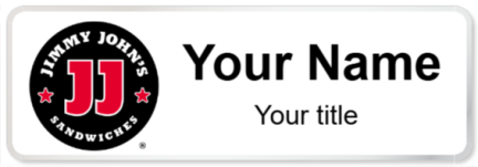 Custom name badges for Jimmy Johns