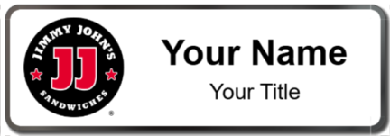 Custom name badges for Jimmy Johns
