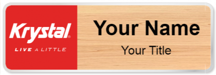 Custom name badges for Krystal