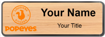 Custom name badges for Popeyes