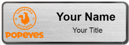 Custom name badges for Popeyes