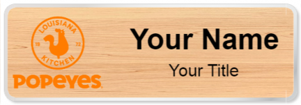 Custom name badges for Popeyes