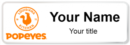 Custom name badges for Popeyes