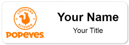 Custom name badges for Popeyes