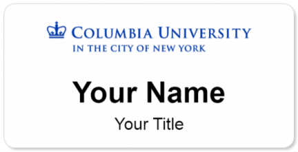 Custom name badges for Columbia University