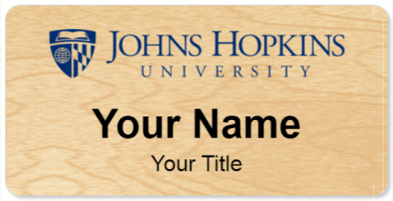 Custom name badges for Johns Hopkins University