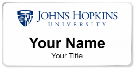 Custom name badges for Johns Hopkins University