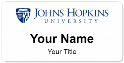 Custom name badges for Johns Hopkins University
