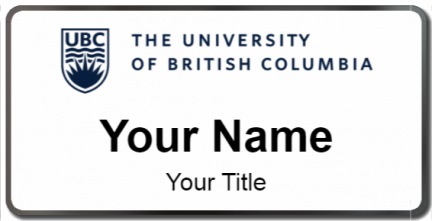 Custom name badges for University of British Columbia
