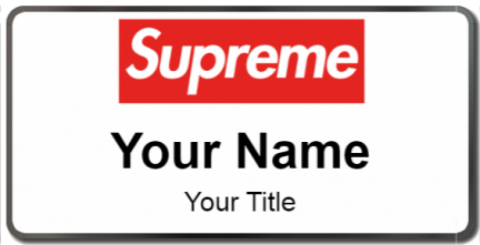 Custom name badges for Supreme