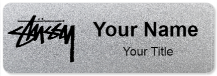 Custom name badges for Stussy