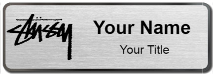 Custom name badges for Stussy