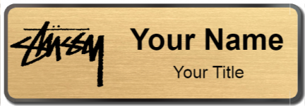Custom name badges for Stussy