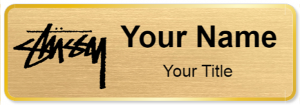 Custom name badges for Stussy