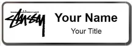 Custom name badges for Stussy