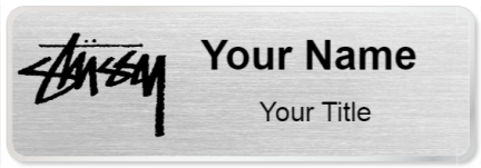 Custom name badges for Stussy