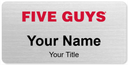 Custom name badges for Five Guys