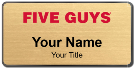 Custom name badges for Five Guys