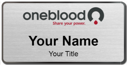 Custom name badges for OneBlood