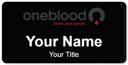 Custom name badges for OneBlood
