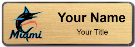 Custom name badges for Miami Marlins