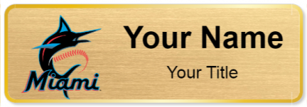 Custom name badges for Miami Marlins