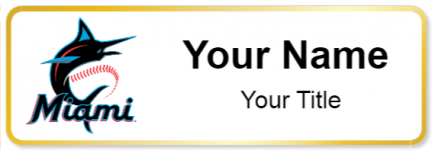 Custom name badges for Miami Marlins