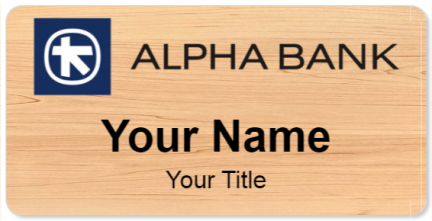Custom name badges for Alpha Bank