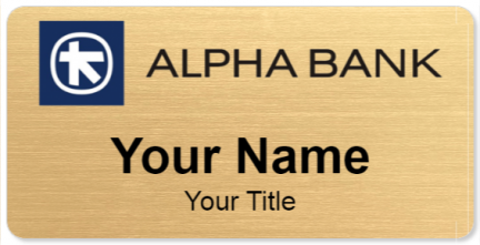 Custom name badges for Alpha Bank