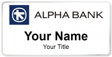 Custom name badges for Alpha Bank