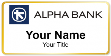 Custom name badges for Alpha Bank