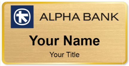 Custom name badges for Alpha Bank