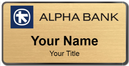 Custom name badges for Alpha Bank