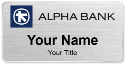 Custom name badges for Alpha Bank