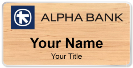 Custom name badges for Alpha Bank