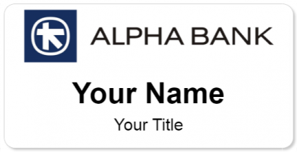 Custom name badges for Alpha Bank