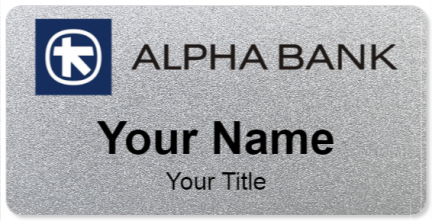 Custom name badges for Alpha Bank