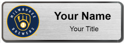 Custom name badges for Milwaukee Brewers