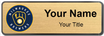 Custom name badges for Milwaukee Brewers
