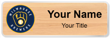 Custom name badges for Milwaukee Brewers