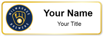 Custom name badges for Milwaukee Brewers