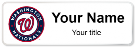 Custom name badges for Washington Nationals