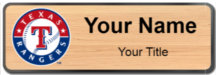 Custom name badges for Texas Rangers